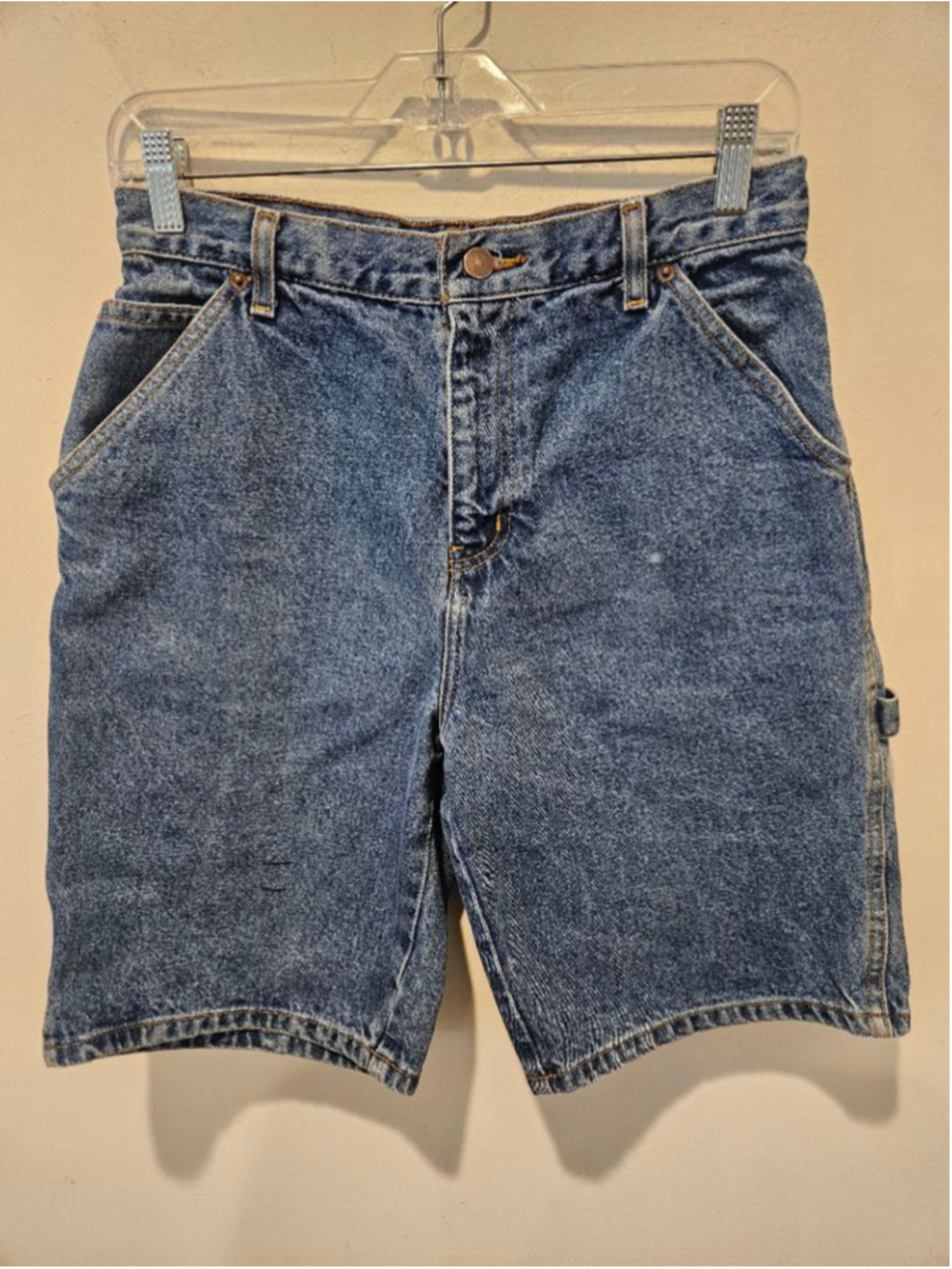 Women's USA Classic Blue Denim Carpenter Jean Shorts Size 32 (31)